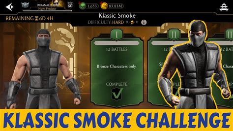 Mk Mobile New Challenge Game Play Klassic Smoke Youtube