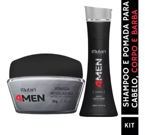 Kit Shampoo Masculino E Pomada Modeladora Cabelo E Barba Parcelamento Sem Juros