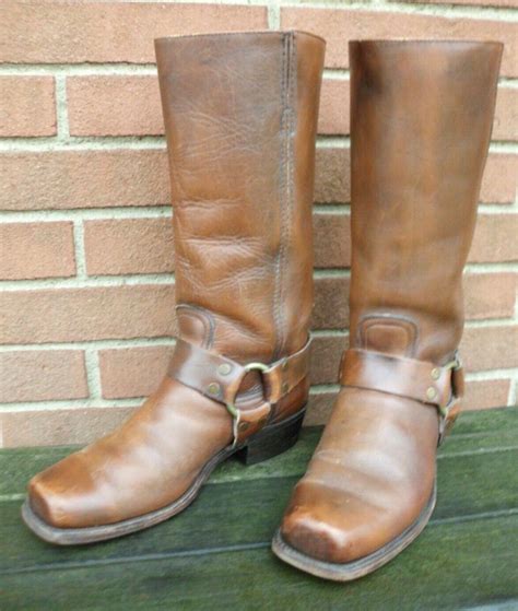 Frye Men S Vintage Brown Leather Harness Boots Size Gem