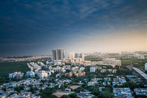 Premium Photo | Hyderabad city buildings and skyline in India