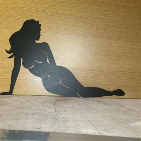 NAKED GIRL SILHOUETTE Plasma CUT Steel NUDE WOMAN Man Cave Still Life