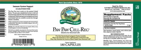 Natures Sunshine Paw Paw Cell Reg™ 180 Caps Natures Best Health Store