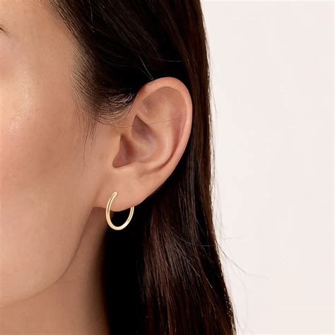 Small Thin Gold Hoop Earrings Classy Women Collection