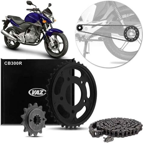 Kit Relação Transmissão Honda CB 300R 2009 A 2015 Vaz Xtreme Black