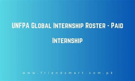 Unfpa Global Internship Roster Paid Internship