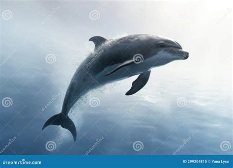 Dolphin Swims in Depths of Ocean. Animal in Its Natural Habitat. Beauty ...