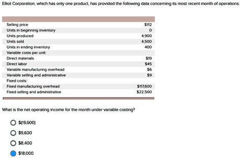 Solved Selling Price Units In Beginning Inventory Units Produced Units