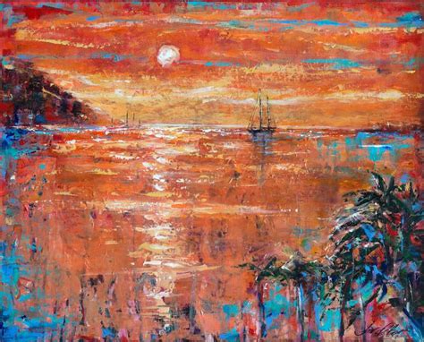 Salt Plage Sunset Painting By Linda Olsen Saatchi Art