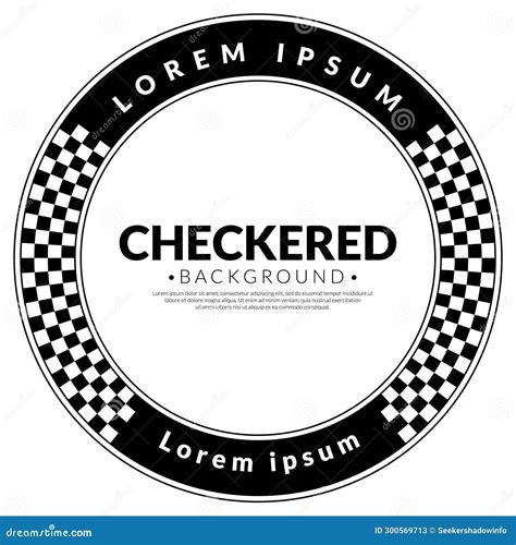 Abstract Checkered Round Frame Race Flag Logo Racing Concept Chess