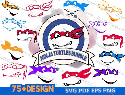 Ninja Turtles Face Svg Birthday Party Svg Ninja Turtles Party Svg