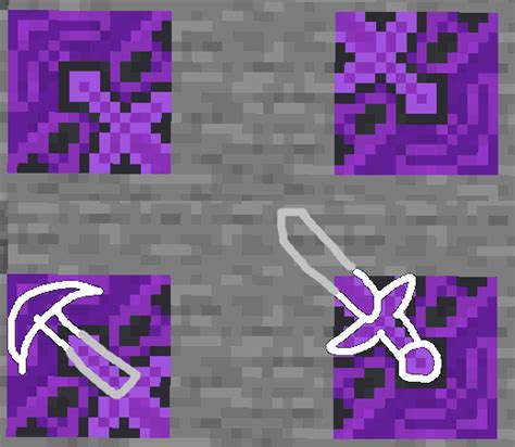 I Just Found Out Purple Glazed Terracotta Has Pickaxe And A Sword R