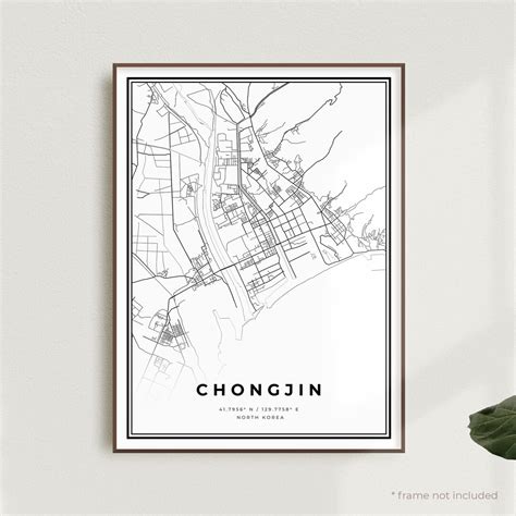 Chongjin Map Print Chongjin Street Map Posternorth Korea - Etsy