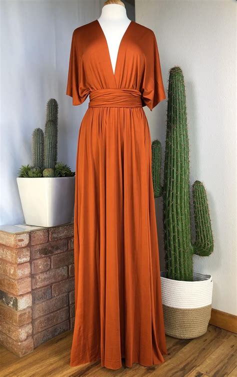 Burnt Orange Plus Size Dress Feqtuoa