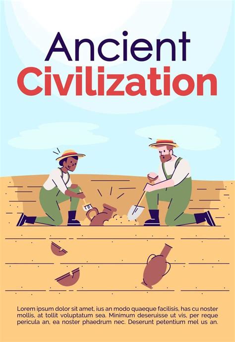 Ancient Civilization Brochure Template Flyer Booklet Leaflet Concept With Flat Illustrations