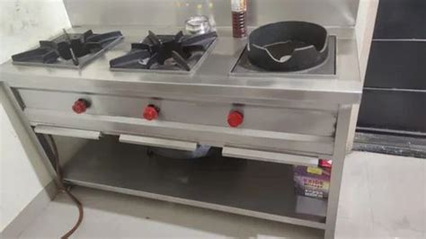 Cook Easy Lpg Three Burner Chinese Gas Range For Restaurant At Best