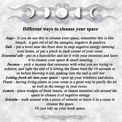 Different Ways To Cleanse Space Wiccan Spell Book White Magic Spells