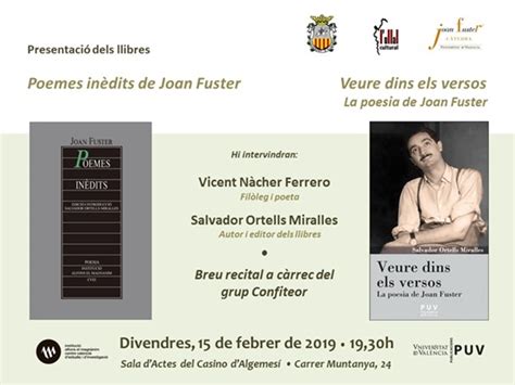 Presentaci De Poemes In Dits De Joan Fuster I Veure Dins Els Versos