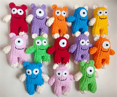 Free Crochet Pattern Rainbow Monsters Amigurumi Natalina Craft