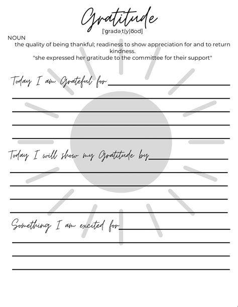 Free Printable Daily Gratitude Journal Template With Prompts