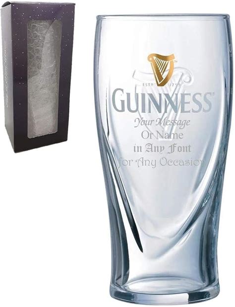 Personalised Engraved Official Guinness Glass T Boxed Personalise With Any Message For Any