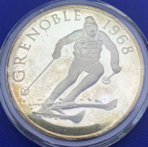 Médaille argent Histoire des Jeux Olympiques Grenoble 1968 Jean