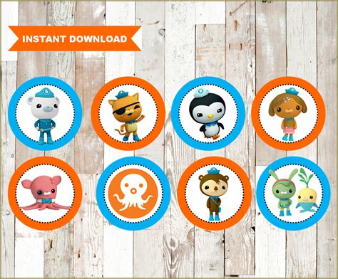 Octonauts Cupcakes Toppers Octonauts Birthday Toppers Octonauts