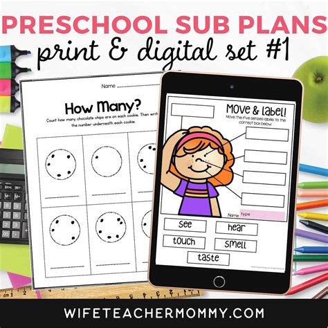 Best Substitute Lesson Plans for Preschool Educate & Rejuvenate 