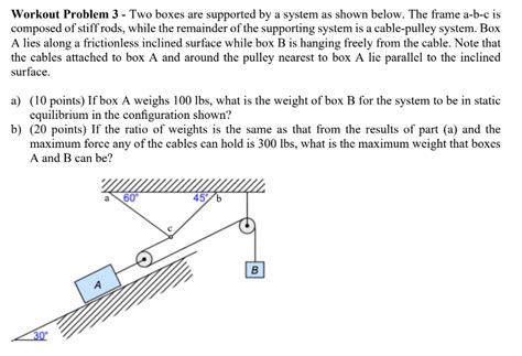 Solved Workout Problem 3 Two Boxes Are Supported By A