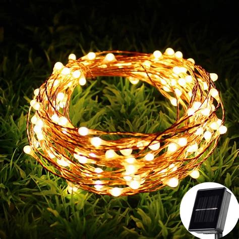 M M Solar Copper Wire String Light Led Fairy String Waterproof