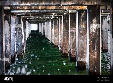 Under The Old Metal Bridge Over The River Stock Photo Alamy