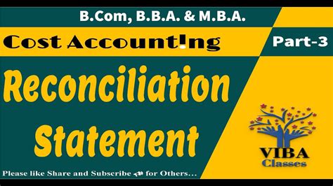 Reconciliation Of Cost Financial Accounts Numerical Examples