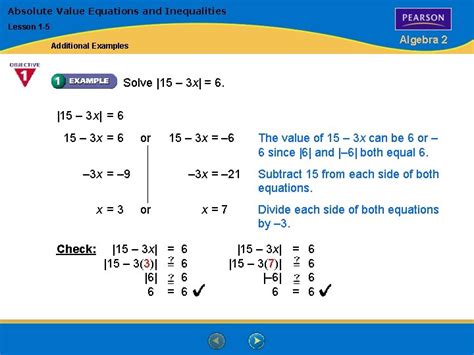 1 5 Absolute Value Equations And Inequalities Algebra