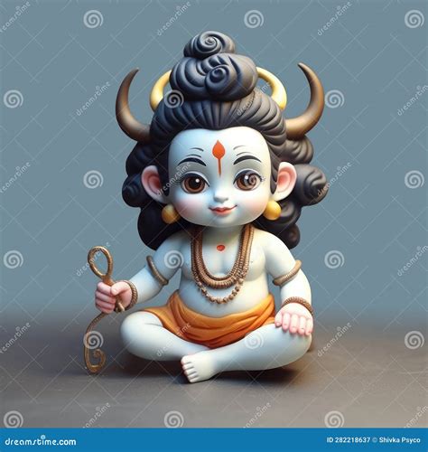 Cute Baby Lord Shiva Sitting Picture Stock Illustration - Illustration ...