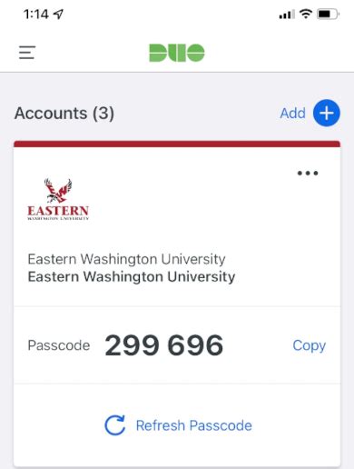 How To Use The Duo Mobile Passcode For 2fa Eastern Washington University