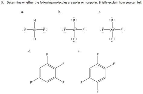 Solved Determine Whether The Following Molecules Are Polar Or Nonpolar