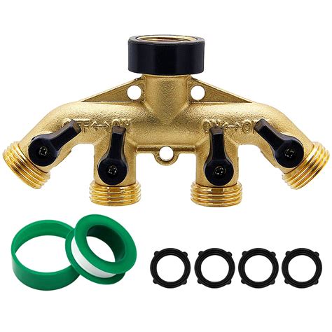 Biswing 4 Way Brass Hose Splitter 3 4 Brass Hose Faucet Manifold