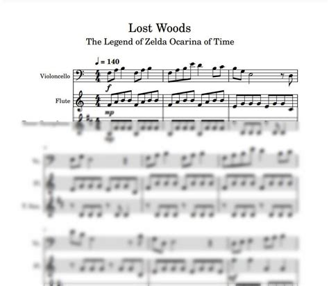 Lost Woods Legend Of Zelda Ocarina Of Time Sheet Music For CELLO FLUTE