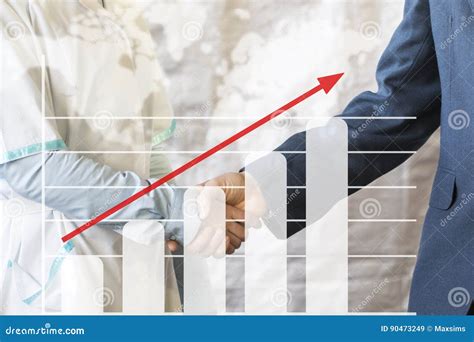 Business Handshake Deal Growth Chart Businessman Shakes Hands With