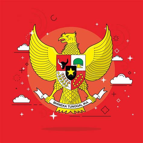 Vector Garuda Pancasila Símbolo Del País Indonesio Ilustración del