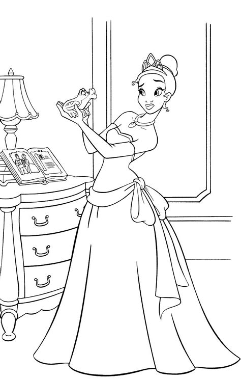 Princess And Frog Coloring Sheet