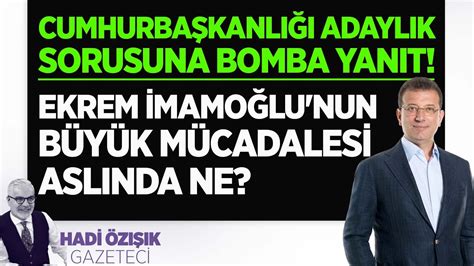 EKREM İMAMOĞLU NUN BÜYÜK MÜCADALESİ ASLINDA NE CUMHURBAŞKANLIĞI