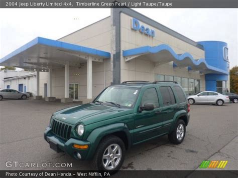 Timberline Green Pearl 2004 Jeep Liberty Limited 4x4 Light Taupe