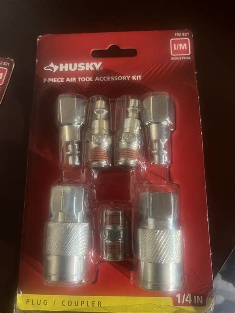 Husky 7 Piece 1 4 Air Tool Accessory Kit Plug Coupler Industrial New