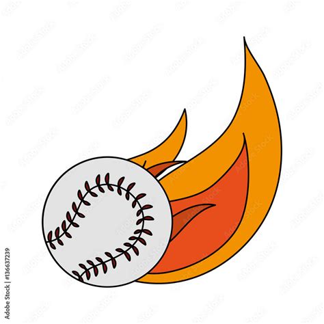 baseball on fire over white background. vector illustration Stock ...