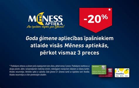 Apliecības “Goda ģimene” īpašnieki saņems 20 % atlaidi 240 “Mēness aptiekās” visā Latvijā ...