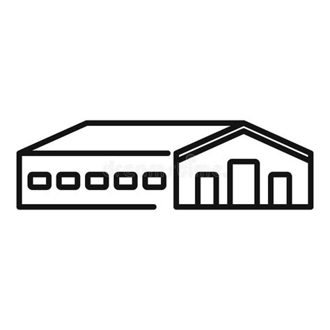 Line Drawing Of A Warehouse Building For Storage Stock Vector