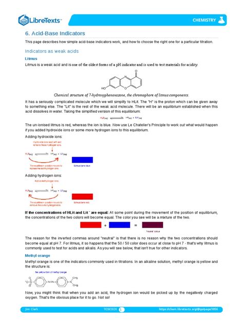 Acid-Base Indicators: Indicators As Weak Acids | PDF | Titration ...