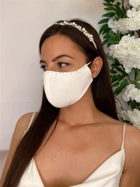 Luxury Bridal Face Mask Filtered For Wedding Available 100 3 Etsy