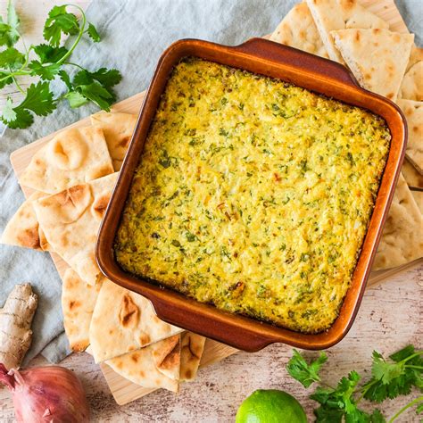 Warm Curried Dungeness Crab Dip With Ginger Shallots Cilantro And Naan