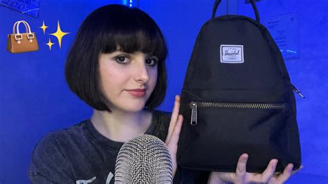 Asmr What’s In My Bag 🎒👜 Tapping On Trigger Assortment Youtube